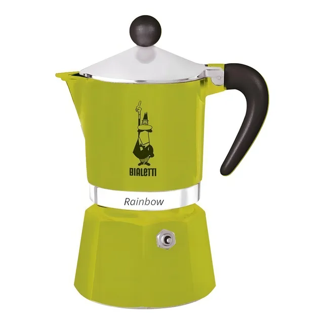 Cafetera Bialetti Rainbow 3 Cups automática verde italiana