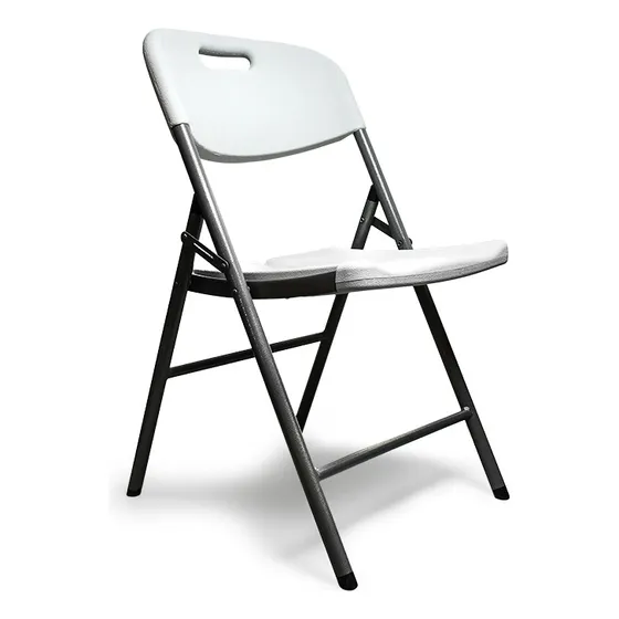 Silla Plegable Plastico Metal Color Blanco Vr-1839