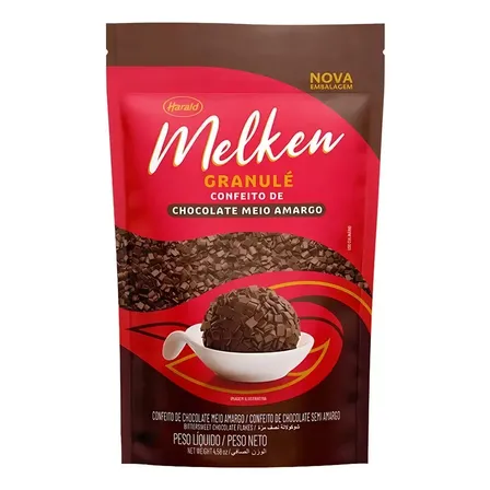 Melken Granulé Chocolate Meio Amargo 400g Harald Flocos