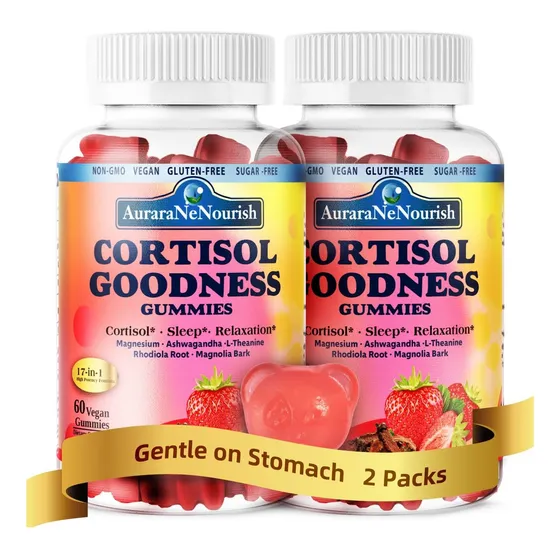 2 Paquetes Cortisol Supplement Gommies, 17 En 1 Cortisol Det