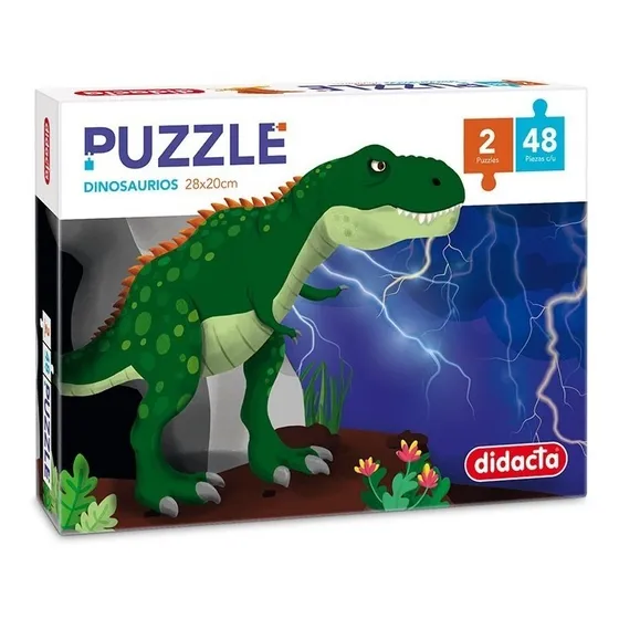 2 Puzzles De 48 Piezas Dinosaurio Juego Didacta Rompecabezas