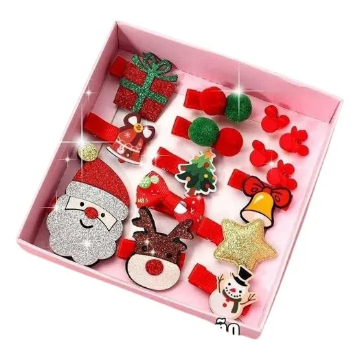 Set De Accesorios Navidad Para Bebés Niñas Ganchitos 