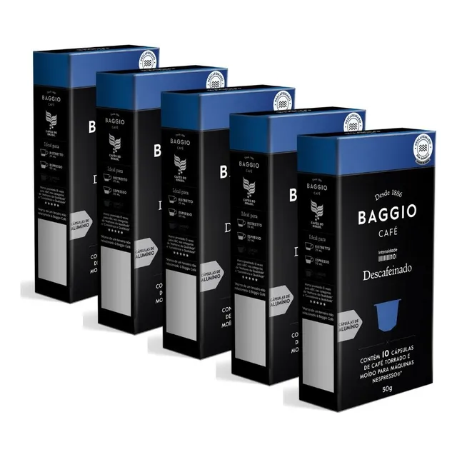 50 Cápsulas Café Baggio Descafeinado Para Nespresso
