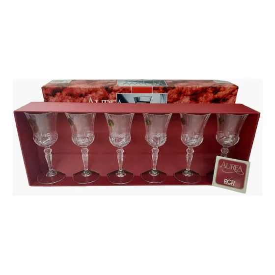 Juego 6 Pzs Copas De Cristal De Vino Blanco - Aura Rcr