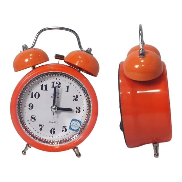 Reloj Despertador Tradicional Doble Campana Naranja Mazugi