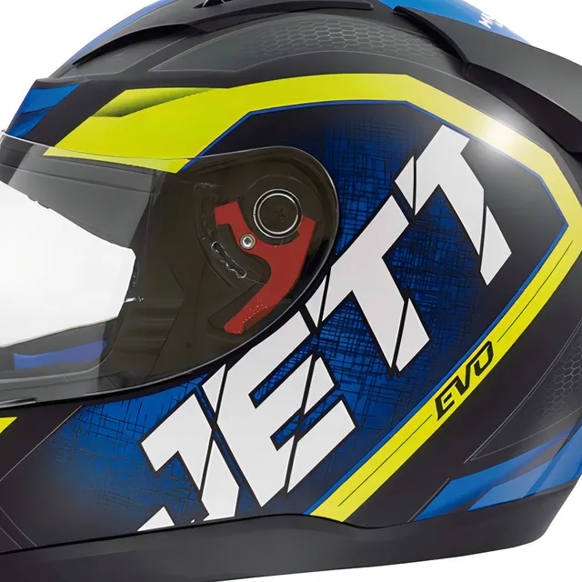 Capacete Jett Evo Line Solid Fosco Cor Preto Pro Tork * Tamanho Do Capacete 58 Cor Amarelo E Azul