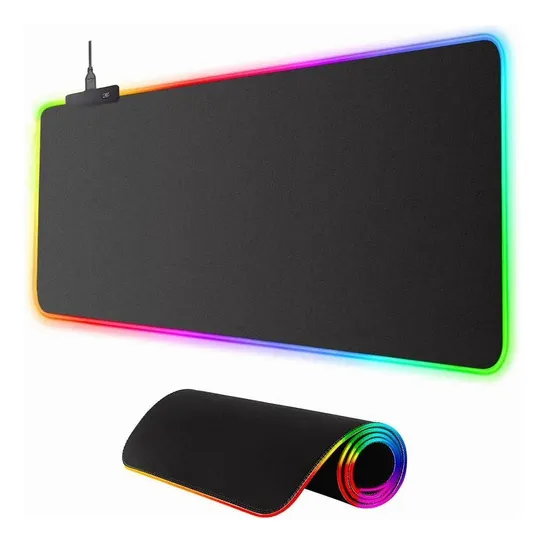 Free Wolf TEC0052-1 RGB Mouse Pad Gamer Base De Goma Antideslizante 300x800x4mm Negro