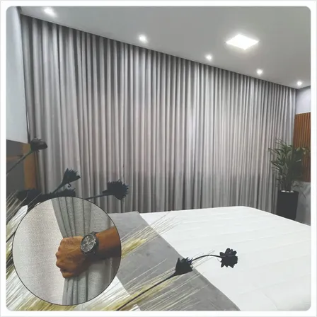 Cortina Gaze Linho E Blackout 100% - 10m X 2,70 Trilho Duplo