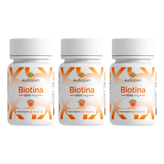 Eudaplen Kit X3 Biotina 2000mcg Cabello Uñas Piel X90c