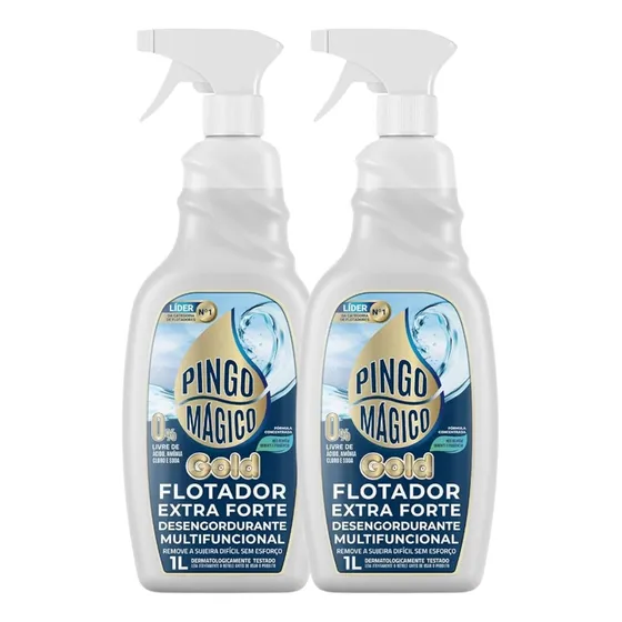 2 Flotador Desengordurante Pingo Magico Extra Forte 1l