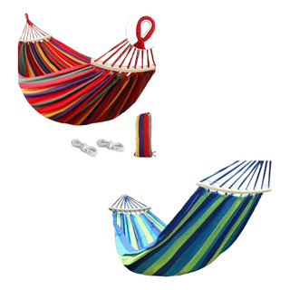 Hamaca De Algodón Para Jardín Camping Cómoda Hamaca De Algodón Para Jardín Camping Cómoda