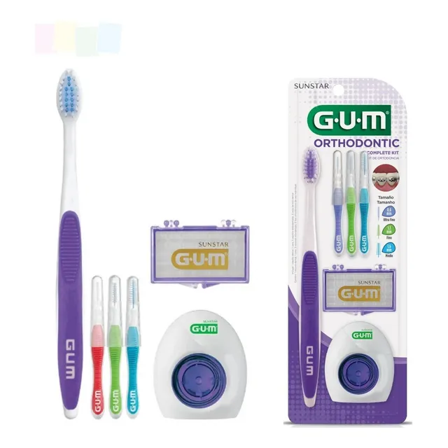 Combo Completo Ortodôntico Aparelho Higiene 4 Peças Gum
