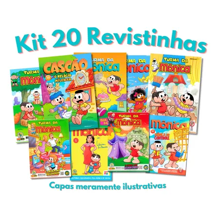 Kit 20 Gibis Turma Da Mônica | Capas Sortida, Sem Repetições