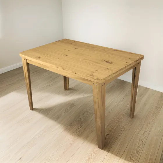 Mesa Madera Comedor Cocina Maciza Patas L Moderna 160x80