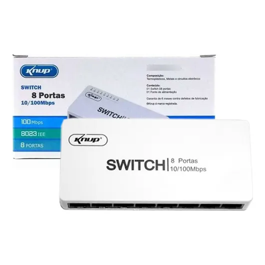 Switch 8 Portas Hub De Rede Internet Rj45 10/100mbps Divisor