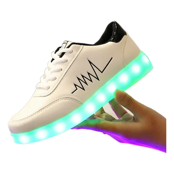 Sapatos Casuais Recarregáveis Com Led Iluminados Por Usb