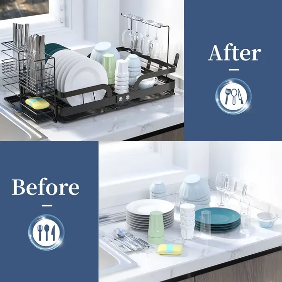 Estante Secado Plato Para Encimera Cocina Duradero Oxido