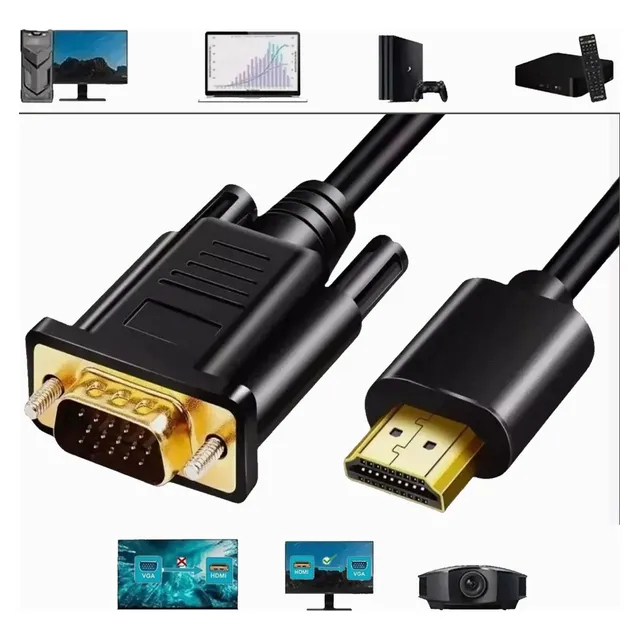 Cable Convertidor Adaptador Video Hdmi A Vga Macho A Macho Cable Auxiliardisplay Port Cable Hdmi Steren Joytekk