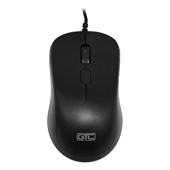 Mouse Optico Gtc Mog-108 Ergonomico Cable Usb Pc Notebook Color Negro