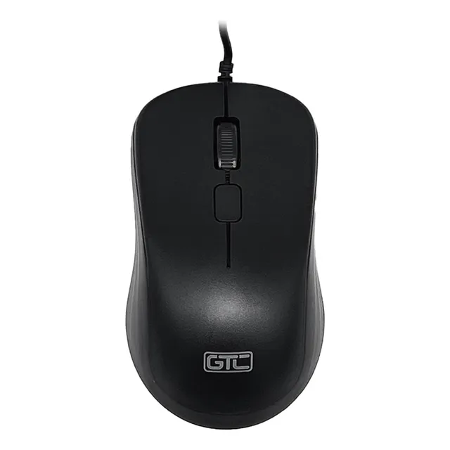 Mouse Optico Gtc Mog-108 Ergonomico Cable Usb Pc Notebook Color Negro