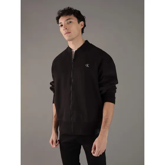 Sudadera Negra Calvin Klein Monograma De Hombre