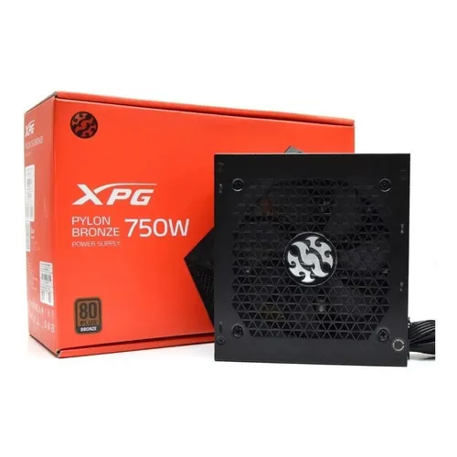 XPG Pylon fuente pc gamer 750w atx 80 plus bronze cooler 120 color negro