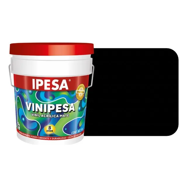 Pintura Vinílica Exterior 4 Litros Vinipesa 8 Años Galón Color Negro