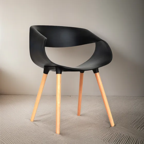 Silla Para Comedor Moderna Minimalista Pp Negra