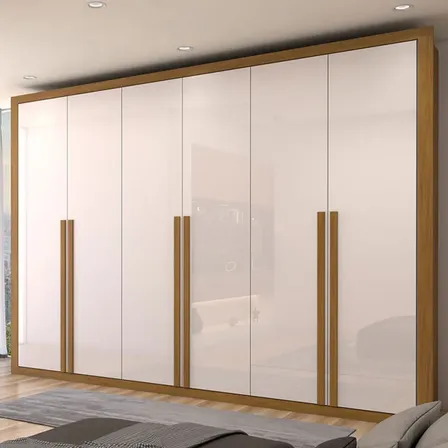 Guarda-roupa Casal Classic 6 Portas 6 Gavetas 100% Mdf Cinam Bege