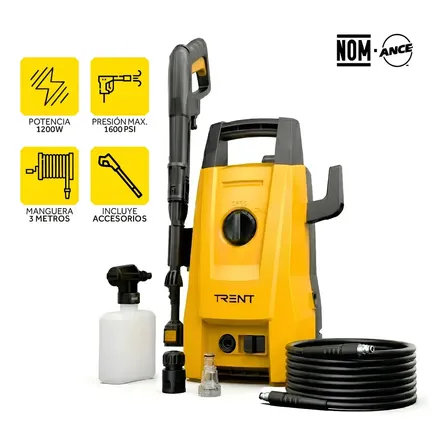 Hidrolavadora Electrica 1200w 1600 Psi Alta Presion Amarillo 60hz
