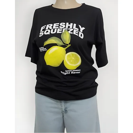 Remera Algodón Premium Con Strass T/especial - Dama Freshly
