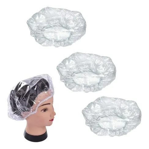 Kit 3x Touca Banho Plástico Impermeável Elástico Resistente