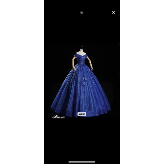 Vestido De 15 Años Azul Ajustable