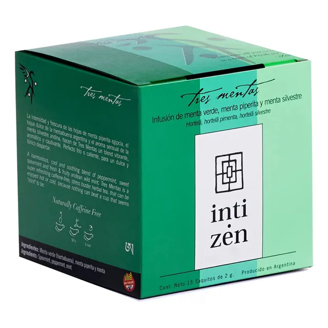 Te Inti Zen 3 Mentas Piperita Verde Y Silvestre 15 Sobres