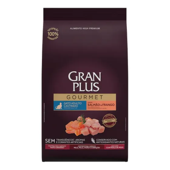 Comida Gato Castrado Gourmet Gran Plus Salmon Pollo 10kg | Cuotas sin interés