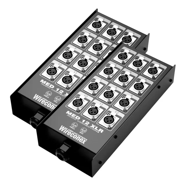 Kit 2 Painel 12 Vias Xlr Medusa Bandeja Com Conectores