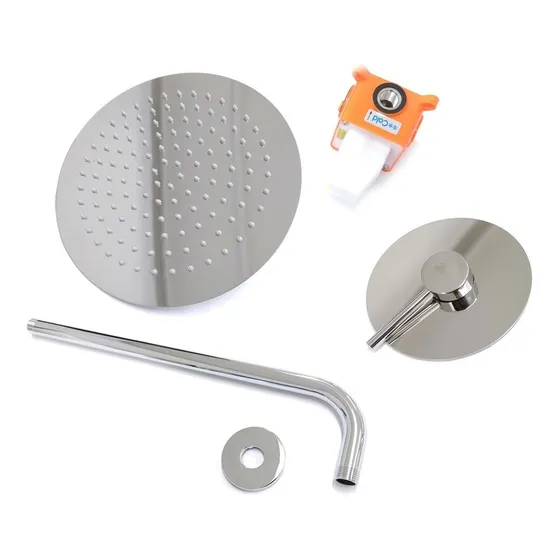 Kit De Ducha De Acero Inoxidable Cromado Redondo Bari