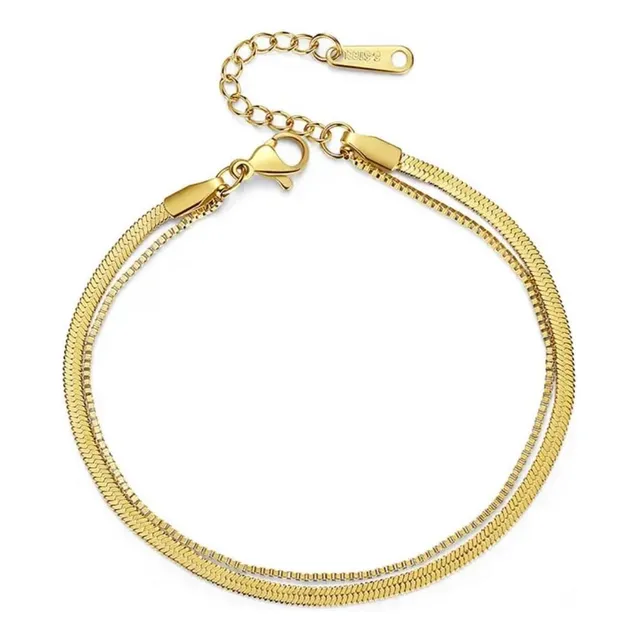 Hb99 Tobilleras De Oro De 18 Quilates Para Mujer, Tobilleras