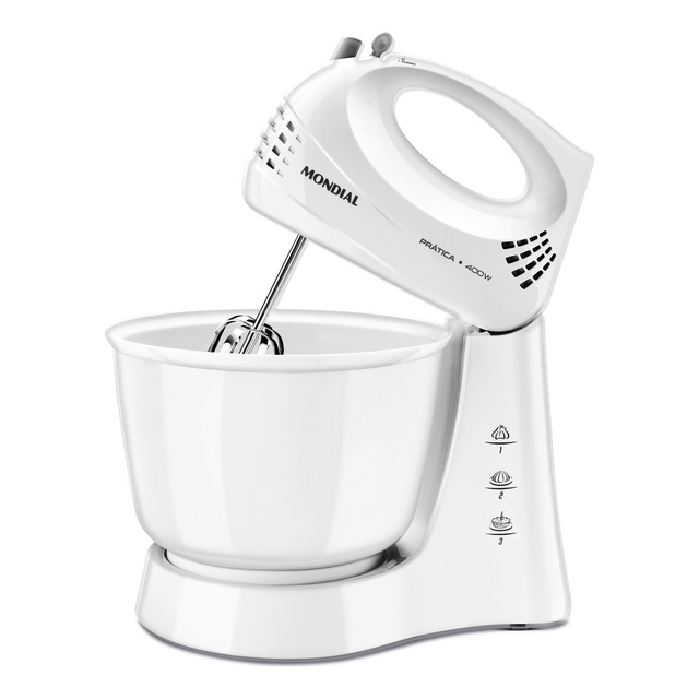 Batedeira Prática Mondial 400w B-44 W Batedeira Prática Mondial 400w B-44 W