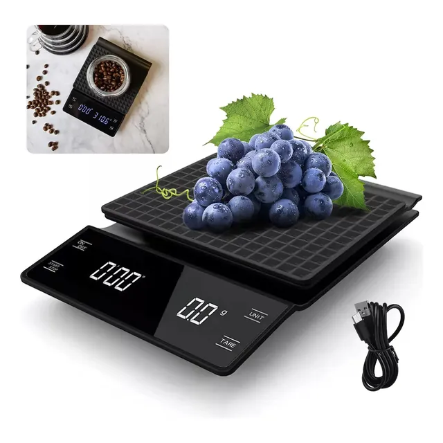 Bascula Digital Gramera Recargable Por Usb De 1 A 3Kg