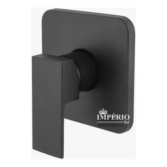 Misturador Monocomando Para Chuveiro  Quadrado Preto Fosco