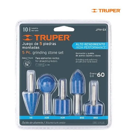 Juego De 5 Piedras Montadas Grano 60 Marca Truper