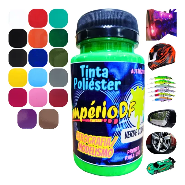 Tinta Automotiva Poliéster Aerografo 100ml - Cores Lisas
