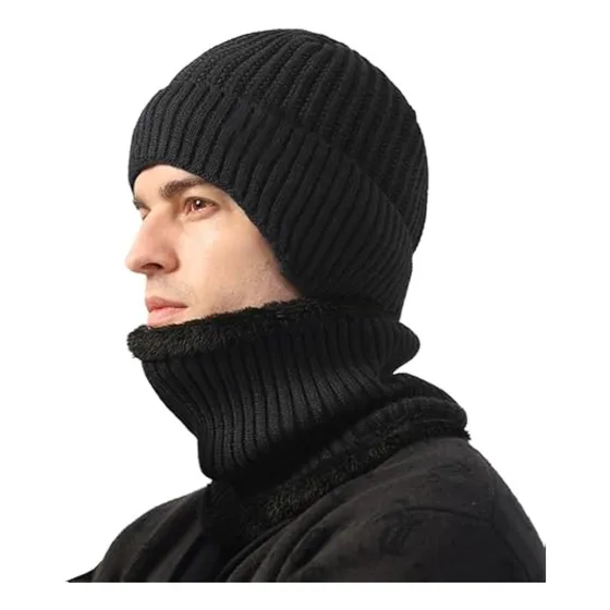 Gorro De Lana Con Interior De Chiporro+ Bufanda