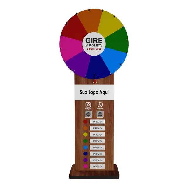 Roleta De Prêmios Brindes Divulgação Display Disco 60cm Mdf