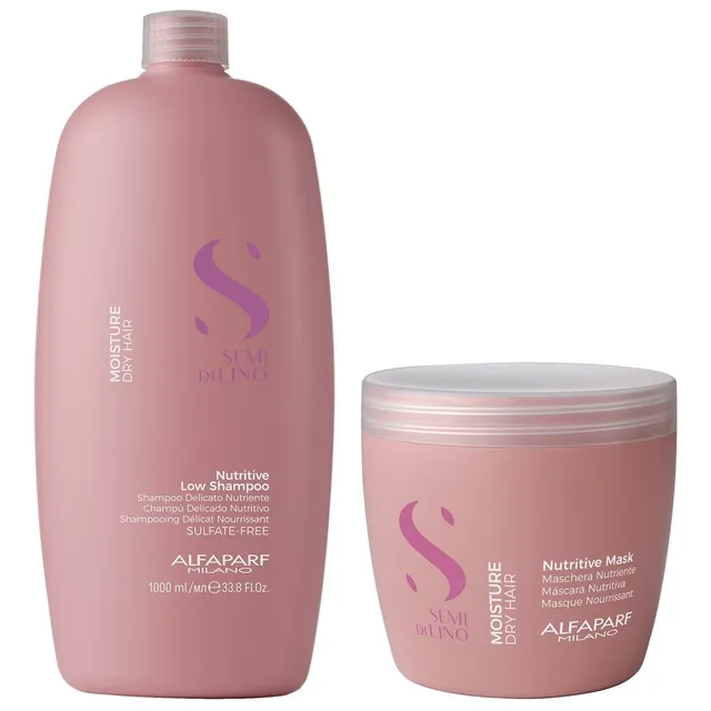 Shampoo 1000ml Mascara 500ml Cabello Seco Alfaparf Moisture
