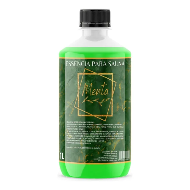 Essência De Menta Concentrado Para Saunas 1 Litro