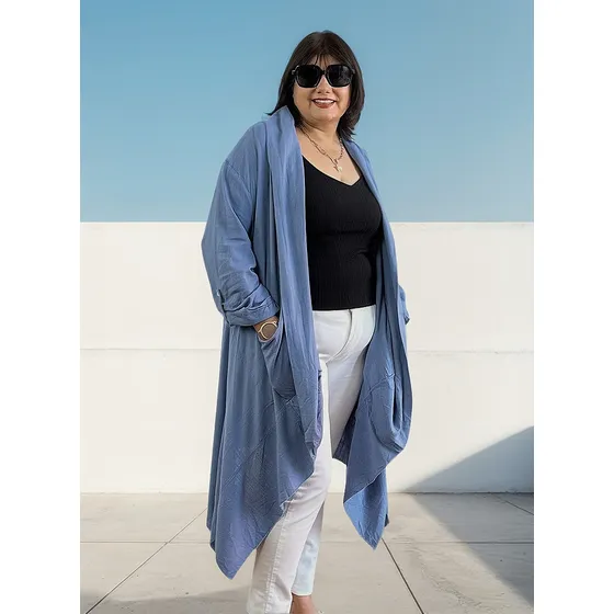 Saco Largo Lino Chaqueta Médanos