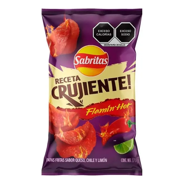 Papas Sabritas Receta Crujiente Flamin Hot 3 Pz De 170 G