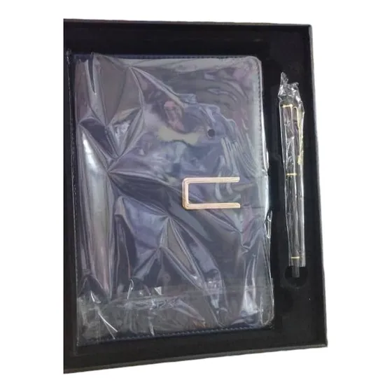 Libreta Tipo Agenda Ejecutiva Semi Cuero + Caja + Boligrafo